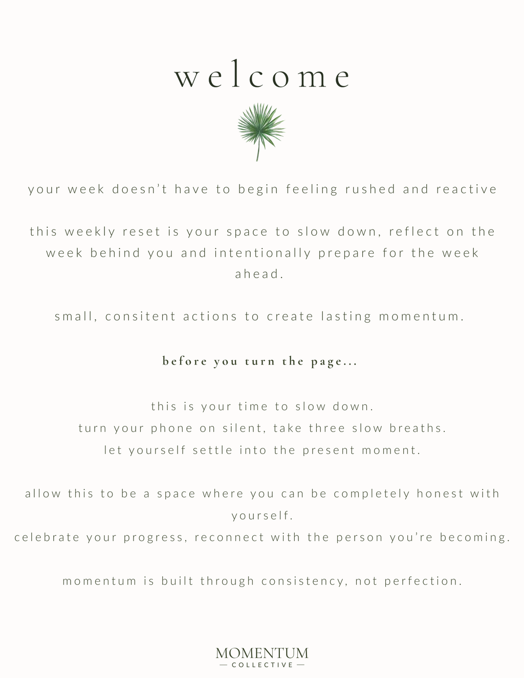 The Weekly Reset Journal