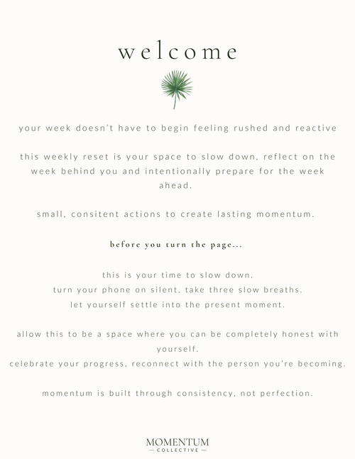 The Weekly Reset Journal