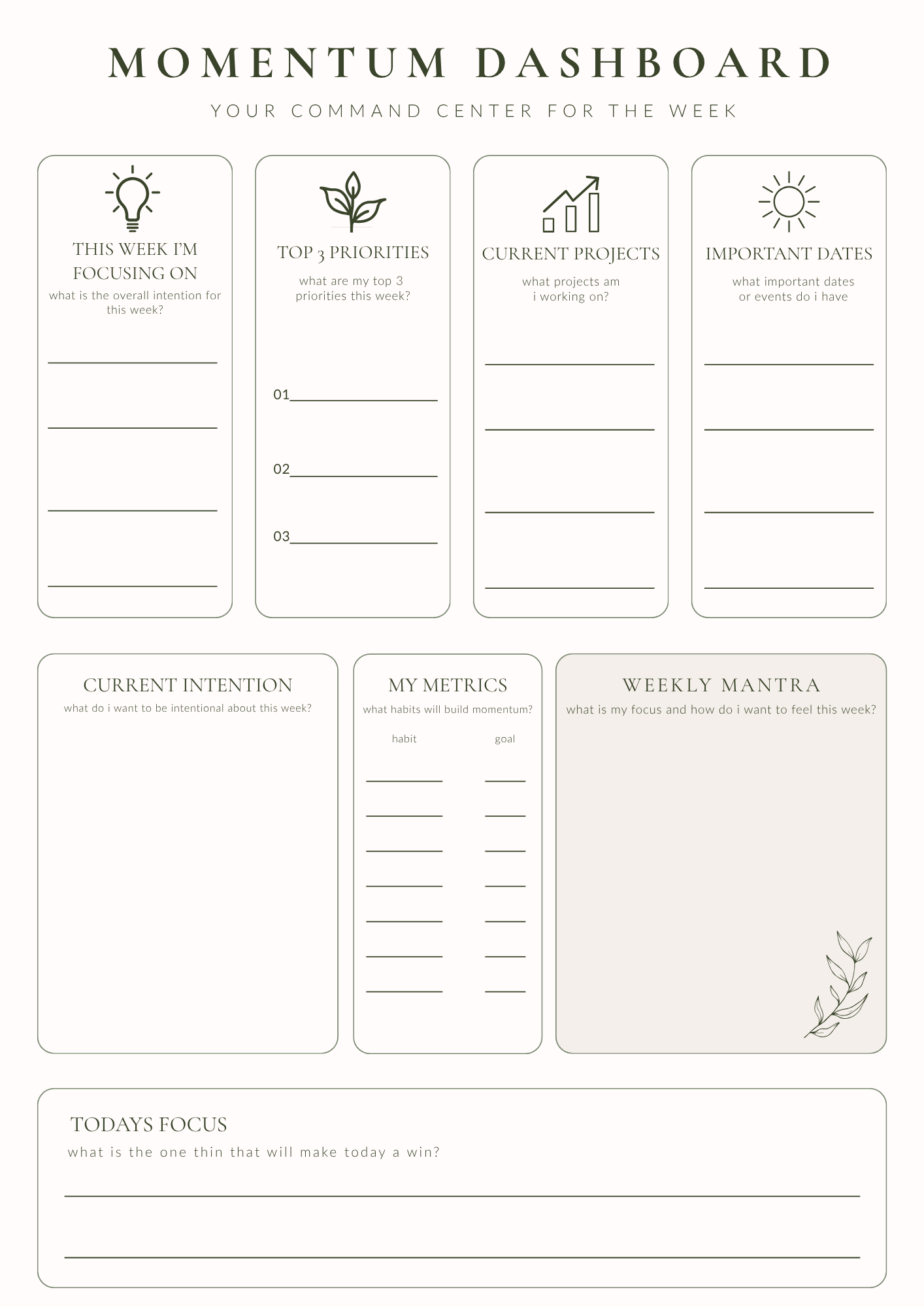 The Weekly Planner
